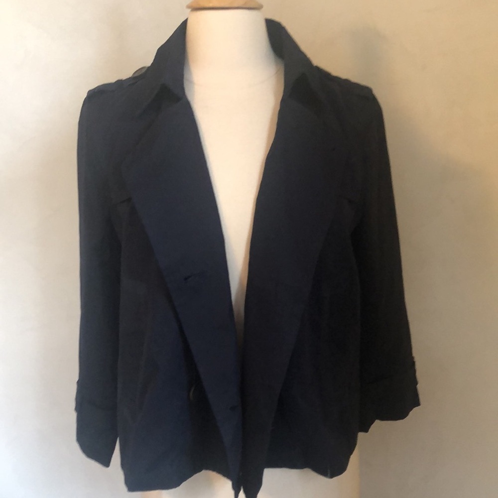 Forever 21 NWT Navy crop jacket with 3/4sleeves & button closure Size Large - Picture 7 of 11